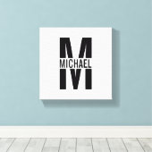 Personalisiertes Monogramm und Name Canvas Print Leinwanddruck (Insitu (Holzboden))
