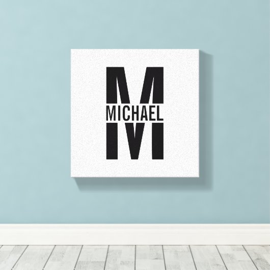 Personalisiertes Monogramm und Name Canvas Print Leinwanddruck (Insitu (Holzboden))