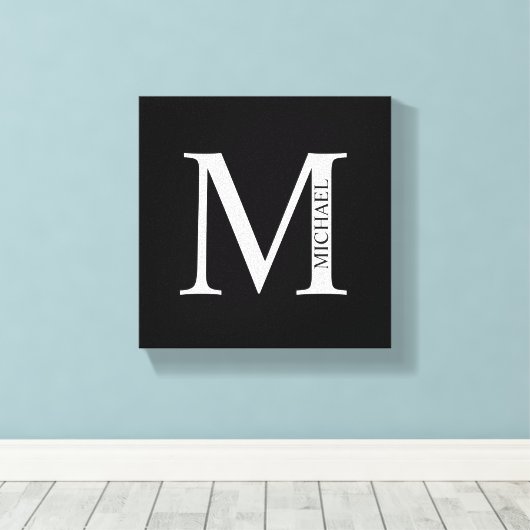 Personalisiertes Monogramm und Name Canvas Print Leinwanddruck (Insitu (Holzboden))