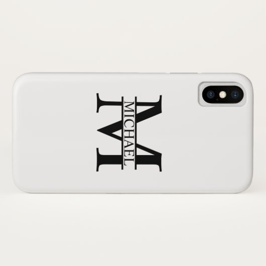 Personalisiertes Monogramm und Name Case-Mate iPhone Hülle (Rückseite (Horizontal))