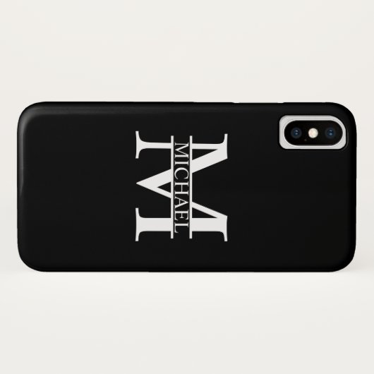 Personalisiertes Monogramm und Name Case-Mate iPhone Hülle (Rückseite (Horizontal))