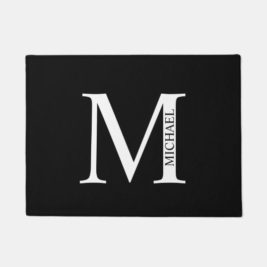 Personalisiertes Monogramm und Name Doormat Fußmatte (Vorderseite)