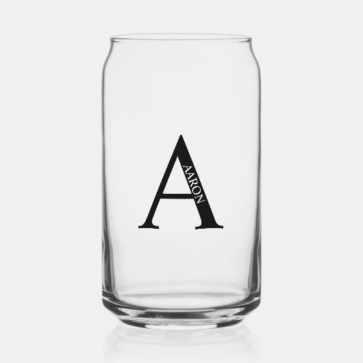 Personalisiertes Monogramm und Name Dosenglas (Vorderseite)