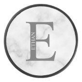 Personalisiertes Monogramm und Name Eishockey Puck (Vorderseite)