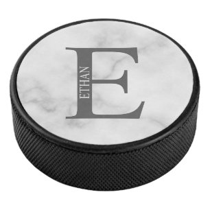 Personalisiertes Monogramm und Name Eishockey Puck