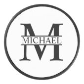 Personalisiertes Monogramm und Name Eishockey Puck (Vorderseite)