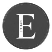 Personalisiertes Monogramm und Name Eishockey Puck (Vorderseite)