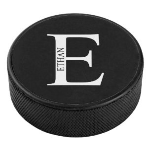 Personalisiertes Monogramm und Name Eishockey Puck