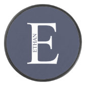 Personalisiertes Monogramm und Name Eishockey Puck (Vorderseite)