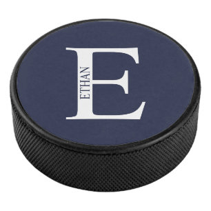 Personalisiertes Monogramm und Name Eishockey Puck