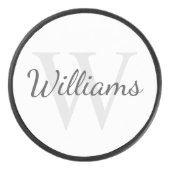 Personalisiertes Monogramm und Name Eishockey Puck (Vorderseite)