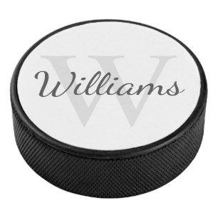 Personalisiertes Monogramm und Name Eishockey Puck