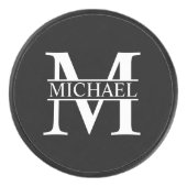 Personalisiertes Monogramm und Name Eishockey Puck (Vorderseite)