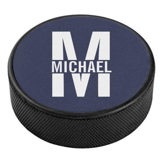 Personalisiertes Monogramm und Name Eishockey Puck (3/4)