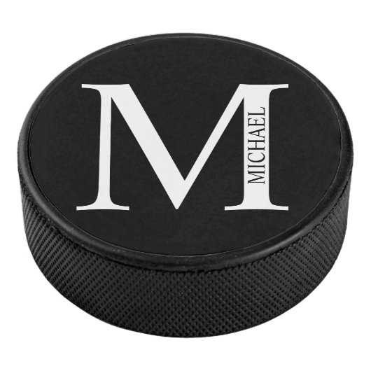 Personalisiertes Monogramm und Name Eishockey Puck (3/4)