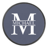Personalisiertes Monogramm und Name Eishockey Puck (Vorderseite)