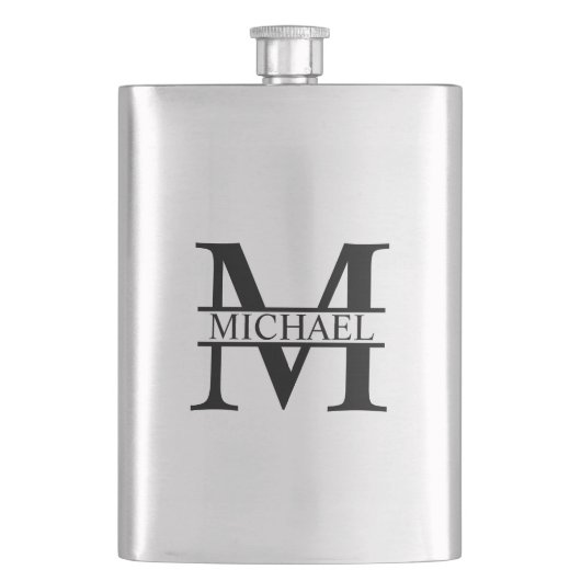 Personalisiertes Monogramm und Name Flachmann (Vorderseite)