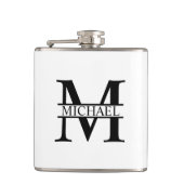 Personalisiertes Monogramm und Name Flachmann (Vorderseite)