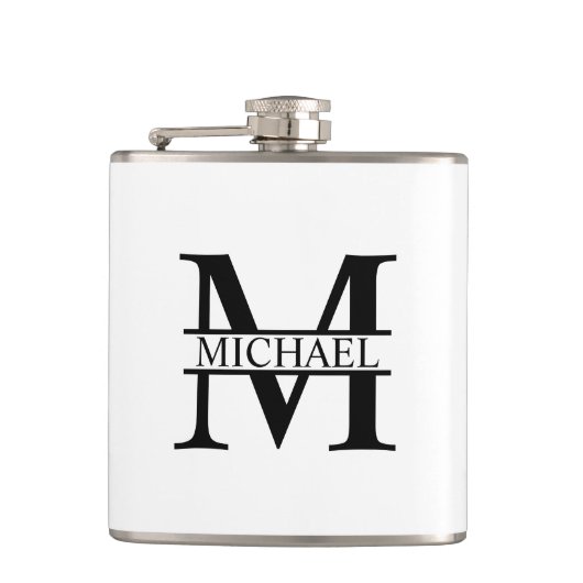 Personalisiertes Monogramm und Name Flachmann (Vorderseite)