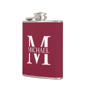 Personalisiertes Monogramm und Name Flachmann (Links)