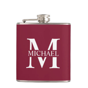 Personalisiertes Monogramm und Name Flachmann