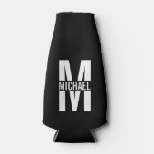 Personalisiertes Monogramm und Name Flasche Cooler Flaschenkühler (Vorderseite)