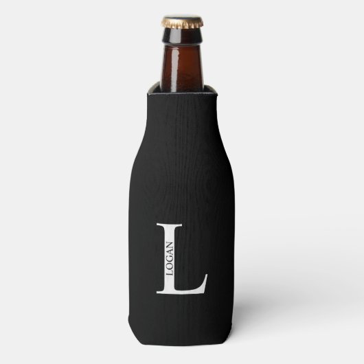 Personalisiertes Monogramm und Name Flasche Cooler Flaschenkühler (Flaschenvorderseite)