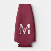 Personalisiertes Monogramm und Name Flaschenkühler (Vorderseite)