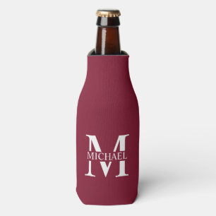 Personalisiertes Monogramm und Name Flaschenkühler