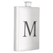 Personalisiertes Monogramm und Name Flask Flachmann (Rechts)