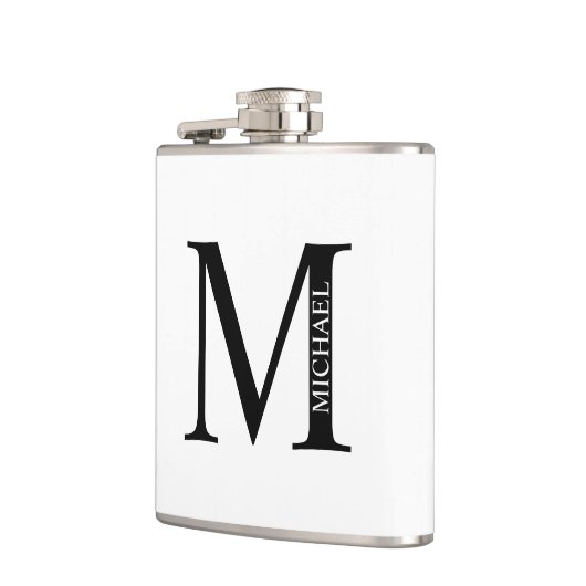 Personalisiertes Monogramm und Name Flask Flachmann (Links)