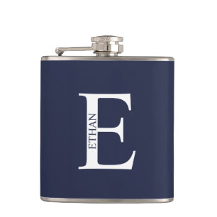 Personalisiertes Monogramm und Name Flask Flachmann