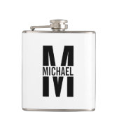 Personalisiertes Monogramm und Name Flask Flachmann (Vorderseite)