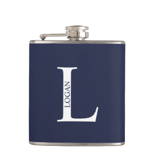 Personalisiertes Monogramm und Name Flask Flachmann