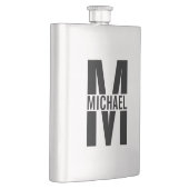 Personalisiertes Monogramm und Name Flask Flachmann (Rechts)