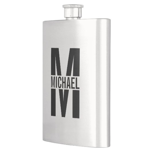 Personalisiertes Monogramm und Name Flask Flachmann (Links)