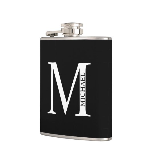 Personalisiertes Monogramm und Name Flask Flachmann (Links)
