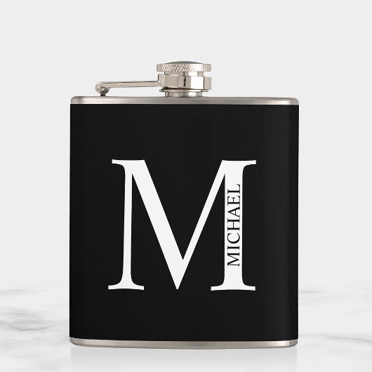 Personalisiertes Monogramm und Name Flask Flachmann