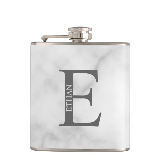 Personalisiertes Monogramm und Name Flask Flachmann (Vorderseite)