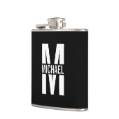 Personalisiertes Monogramm und Name Flask Flachmann (Links)