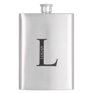 Personalisiertes Monogramm und Name Flask Flachmann