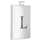 Personalisiertes Monogramm und Name Flask Flachmann (Rechts)