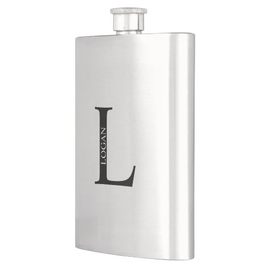 Personalisiertes Monogramm und Name Flask Flachmann (Links)