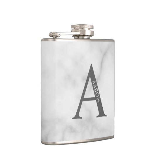 Personalisiertes Monogramm und Name Flask Flachmann (Rechts)