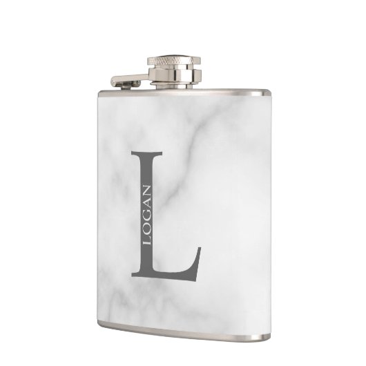 Personalisiertes Monogramm und Name Flask Flachmann (Links)