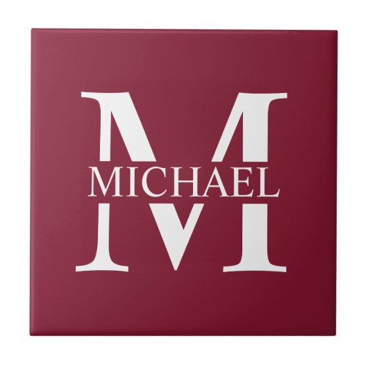 Personalisiertes Monogramm und Name Fliese (Vorderseite)