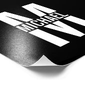 Personalisiertes Monogramm und Name Foto drucken (Ecke)