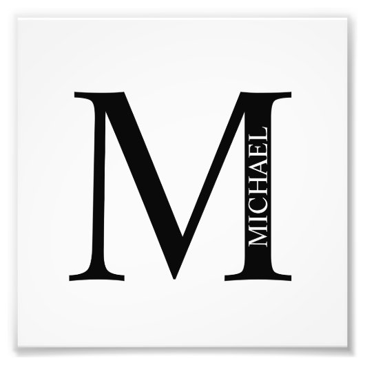 Personalisiertes Monogramm und Name Foto drucken (Vorne)