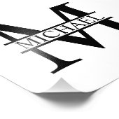 Personalisiertes Monogramm und Name Fotodruck (Ecke)