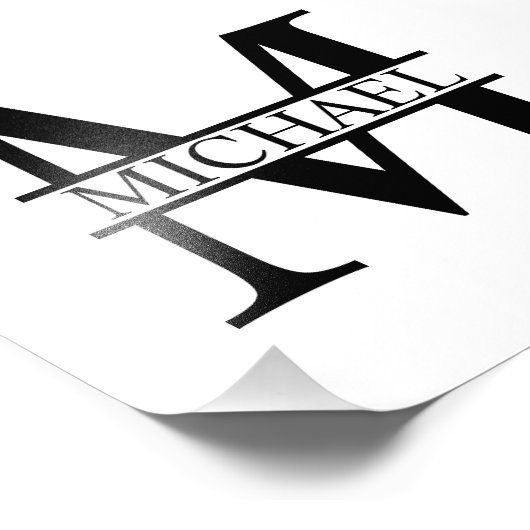 Personalisiertes Monogramm und Name Fotodruck (Ecke)